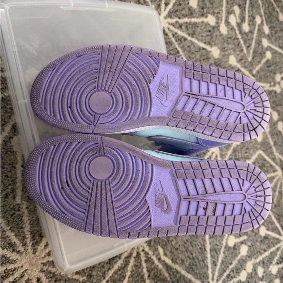 Air Jordan 1 Purple and Blue Mid-Top Sneakers - Picture 5 of 5